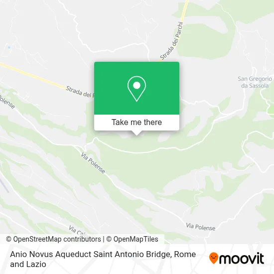Anio Novus Aqueduct Saint Antonio Bridge map