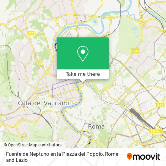 Fuente de Neptuno en la Piazza del Popolo map