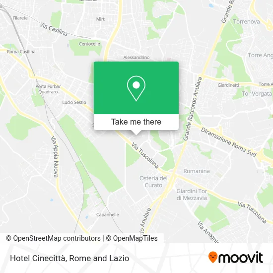 Hotel Cinecittà map