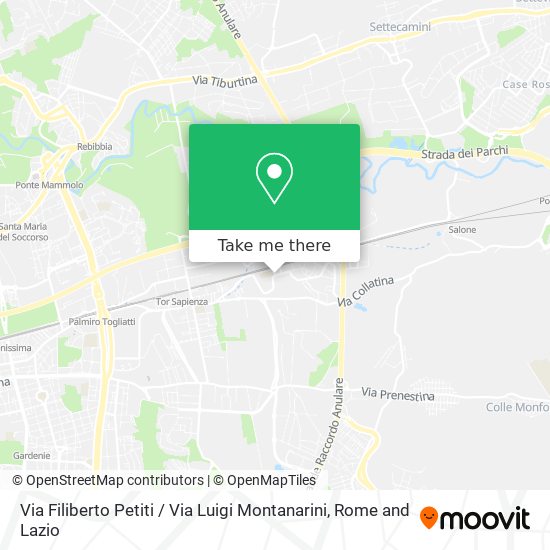Via Filiberto Petiti / Via Luigi Montanarini map