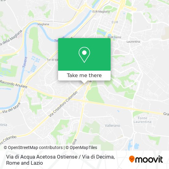Via di Acqua Acetosa Ostiense / Via di Decima map