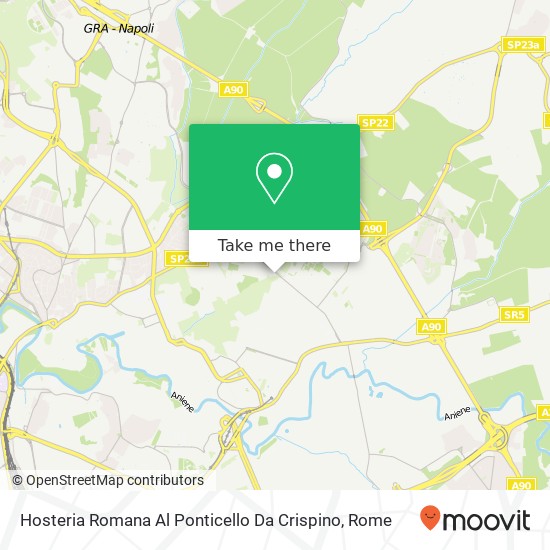 Hosteria Romana Al Ponticello Da Crispino map