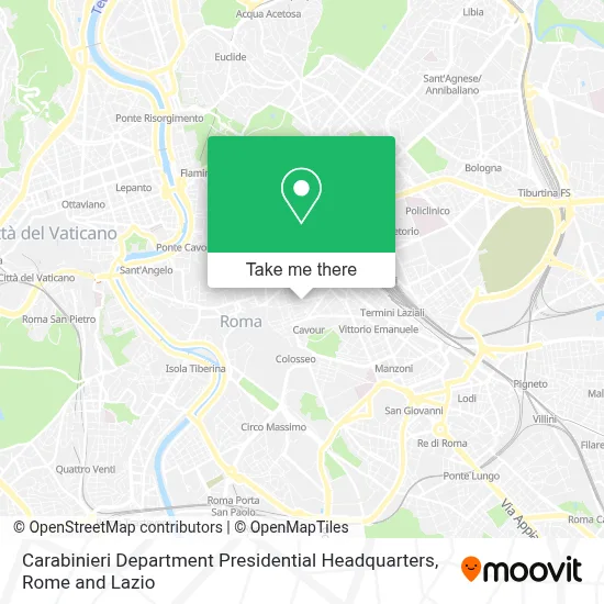 Carabinieri Department Presidential Headquarters map