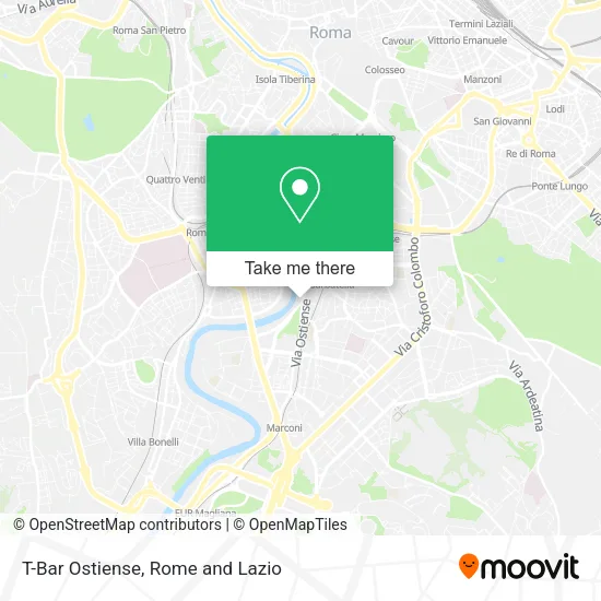 T-Bar Ostiense map