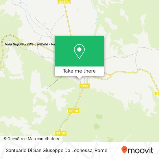 Santuario Di San Giuseppe Da Leonessa map
