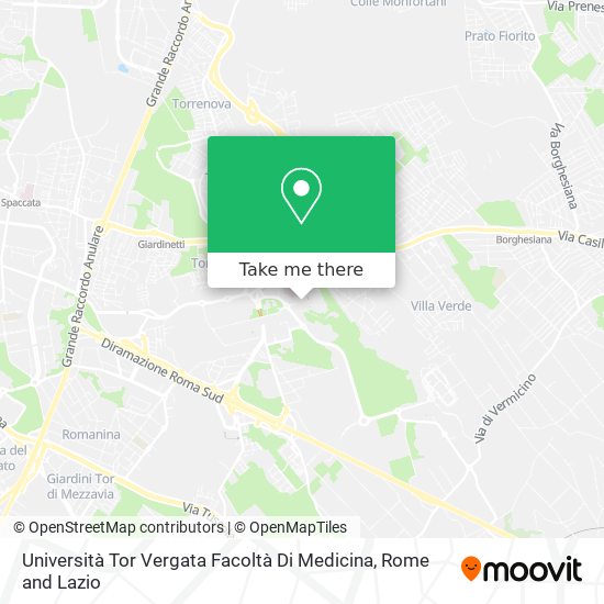 Università Tor Vergata Facoltà Di Medicina map