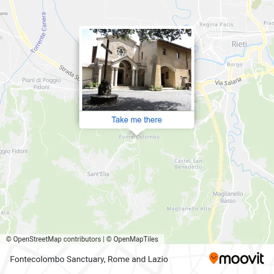Fontecolombo Sanctuary map