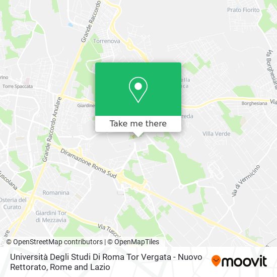 Università Degli Studi Di Roma Tor Vergata - Nuovo Rettorato map