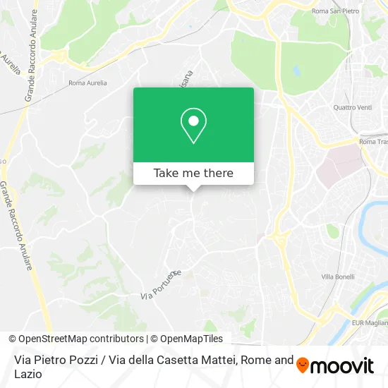 Pietro Pozzi Street / Casetta Mattei Street map