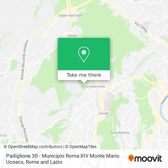 Padiglione 30 - Municipio Roma XIV Monte Mario Uosecs map