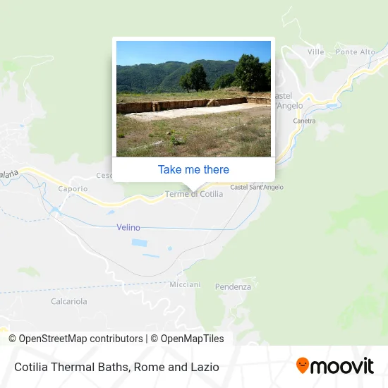 Cotilia Thermal Baths map