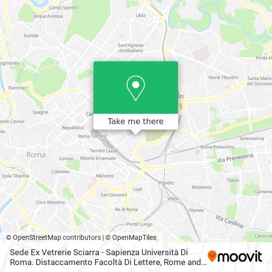 Sede Ex Vetrerie Sciarra - Sapienza Università Di Roma. Distaccamento Facoltà Di Lettere map