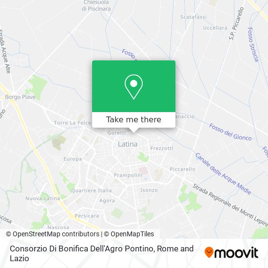 Consorzio Di Bonifica Dell'Agro Pontino map