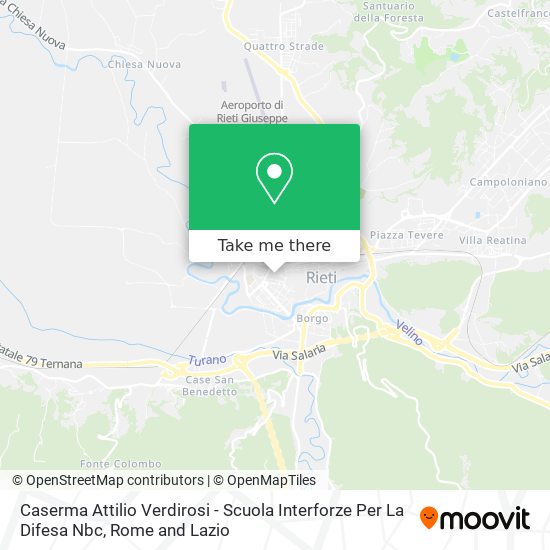 Caserma Attilio Verdirosi - Scuola Interforze Per La Difesa Nbc map
