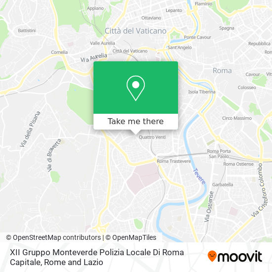 XII Gruppo Monteverde Polizia Locale Di Roma Capitale map