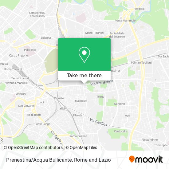 Prenestina/Acqua Bullicante map