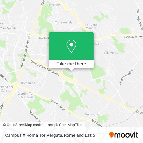 Campus X Roma Tor Vergata map