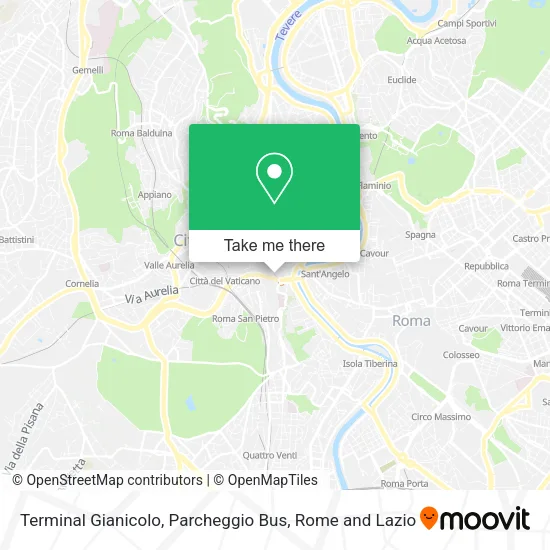 Terminal Gianicolo, Parcheggio Bus map