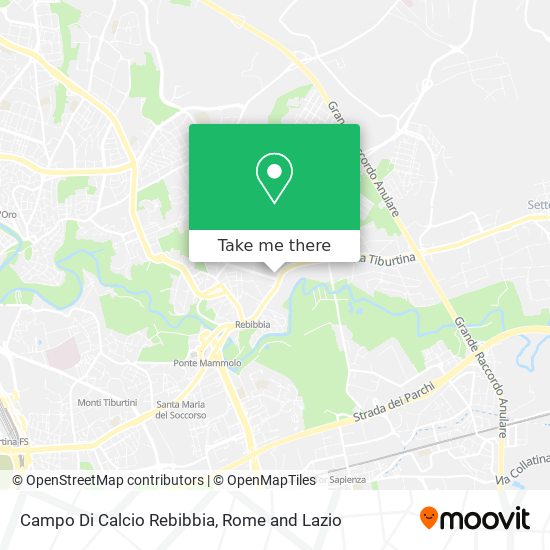 Campo Di Calcio Rebibbia map