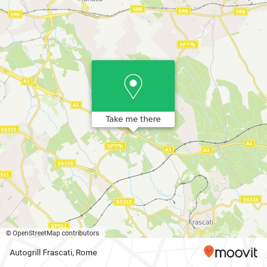 Autogrill Frascati map