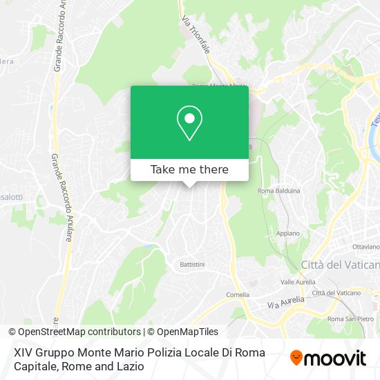 XIV Gruppo Monte Mario Polizia Locale Di Roma Capitale map