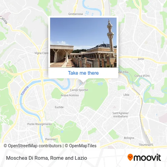 Mosque of Rome map