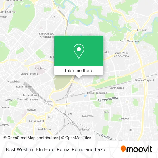 Best Western Blu Hotel Roma map