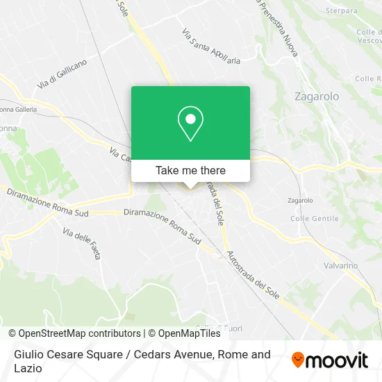 Giulio Cesare Square / Cedars Avenue map