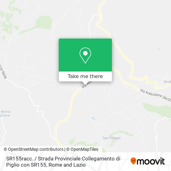 SR155racc. / Strada Provinciale Collegamento di Piglio con SR155 map