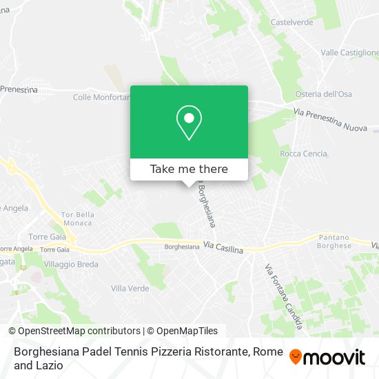 Borghesiana Padel Tennis Pizzeria Ristorante map