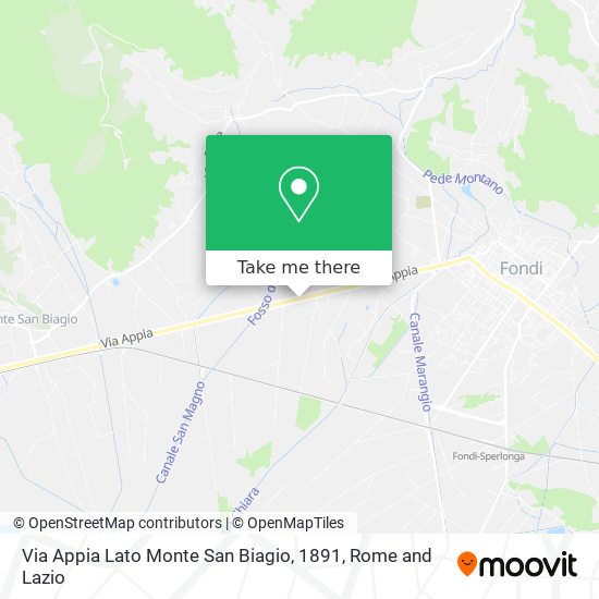 Via Appia Lato Monte San Biagio, 1891 map