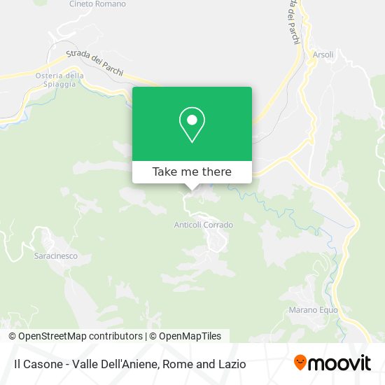 Il Casone - Valle Dell'Aniene map