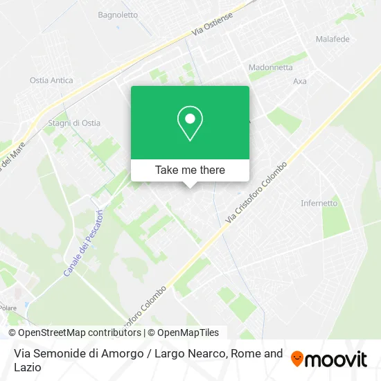 Semonide di Amorgo Street / Nearco Square map