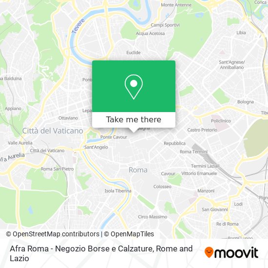 Afra Roma - Negozio Borse e Calzature map