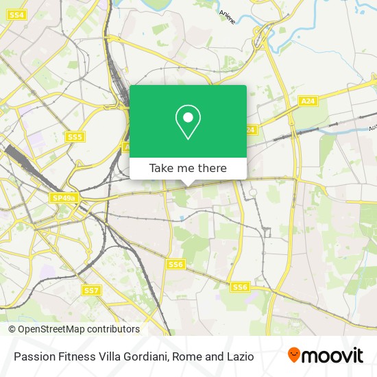 Passion Fitness Villa Gordiani map