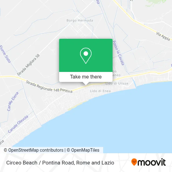 Circeo Beach / Pontina Road map