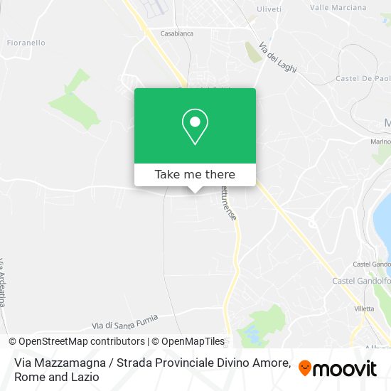 Via Mazzamagna / Strada Provinciale Divino Amore map