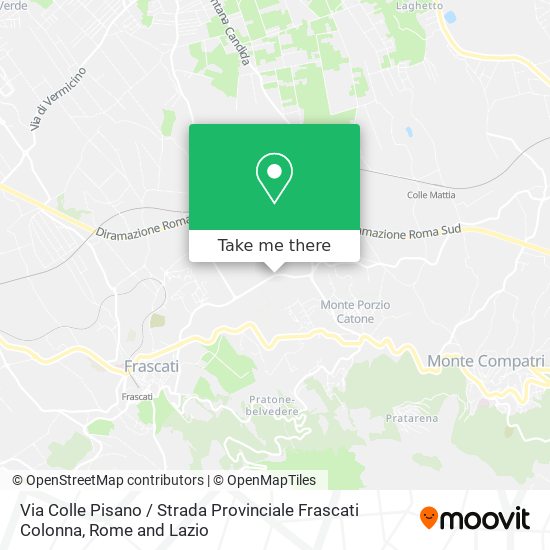 Via Colle Pisano / Strada Provinciale Frascati Colonna map