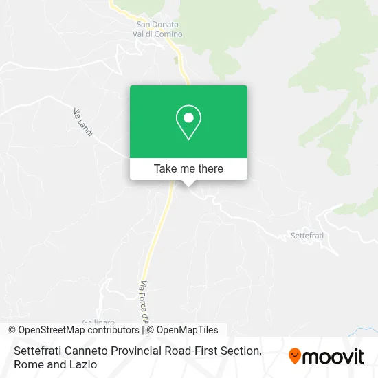 Settefrati Canneto Provincial Road-First Section map