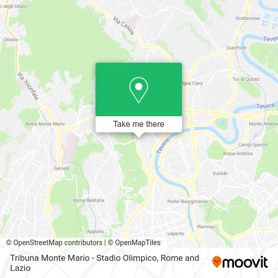 Monte Mario Tribune - Olympic Stadium map