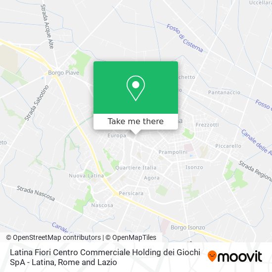 Latina Fiori Centro Commerciale Holding dei Giochi SpA - Latina map