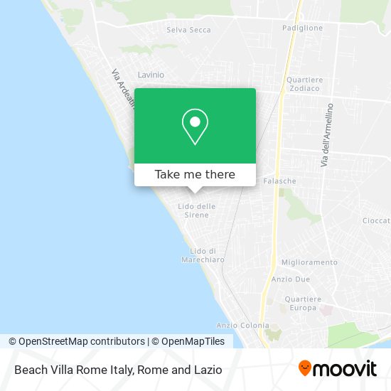 Beach Villa Rome Italy map