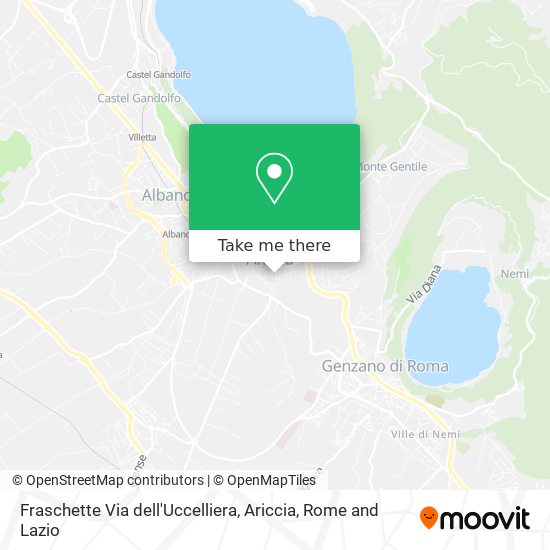 Fraschette Via dell'Uccelliera, Ariccia map