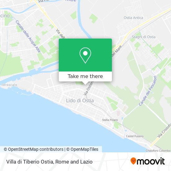 Villa di Tiberio Ostia map