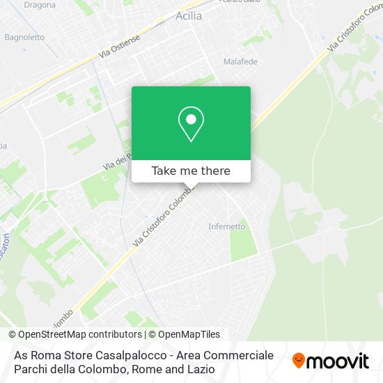 As Roma Store Casalpalocco - Area Commerciale Parchi della Colombo map