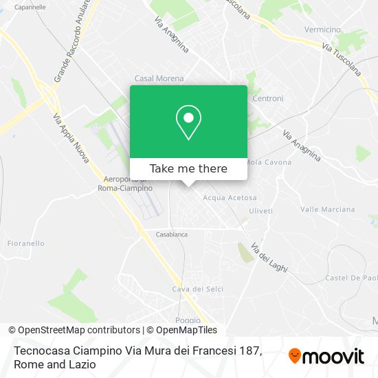 Tecnocasa Ciampino Via Mura dei Francesi 187 map