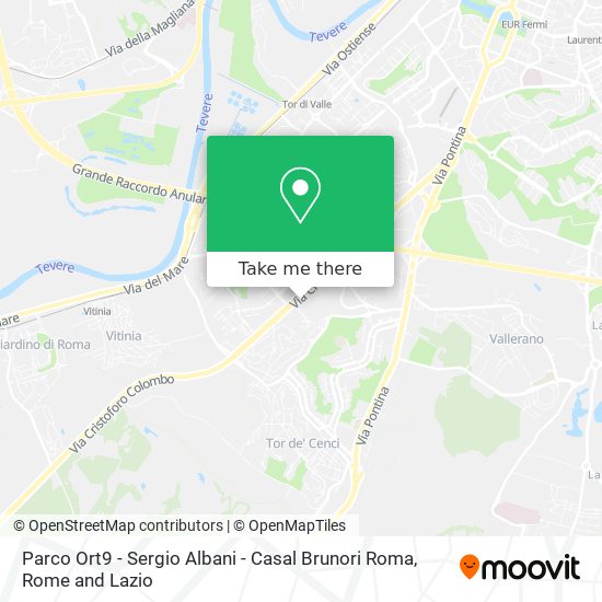 Parco Ort9 - Sergio Albani - Casal Brunori Roma map