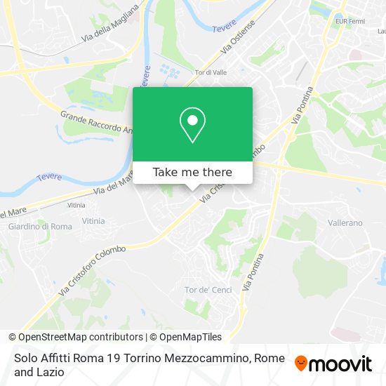 Solo Affitti Roma 19 Torrino Mezzocammino map