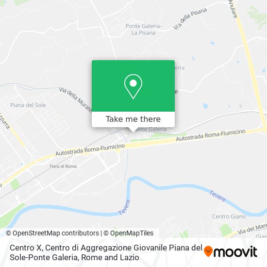 Centro X, Centro di Aggregazione Giovanile Piana del Sole-Ponte Galeria map