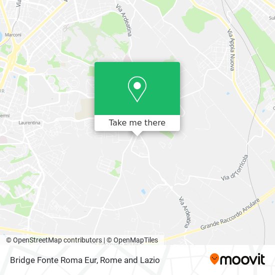 Bridge Fonte Roma Eur map